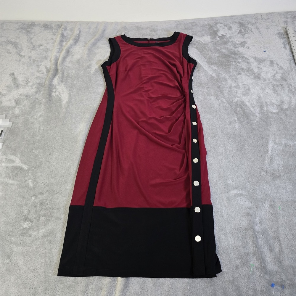 Lauren Ralph Lauren Dress Womens 8 Red and Black Cocktail Party Workwear Preppy